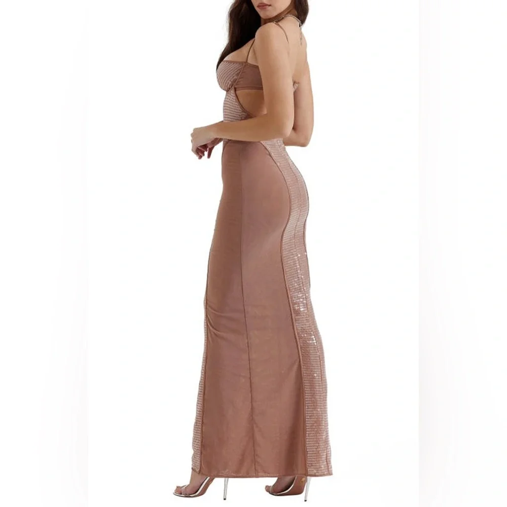 House of CB Women's Brown and Tan Dress - Picture 3 of 6
